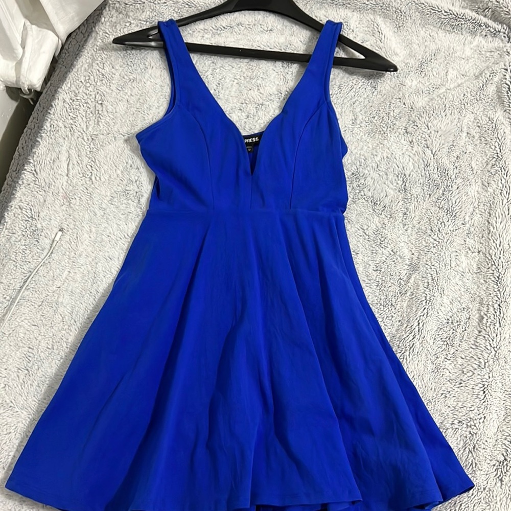 EXPRESS Royal Blue Flowy Skater Dress Size- XS